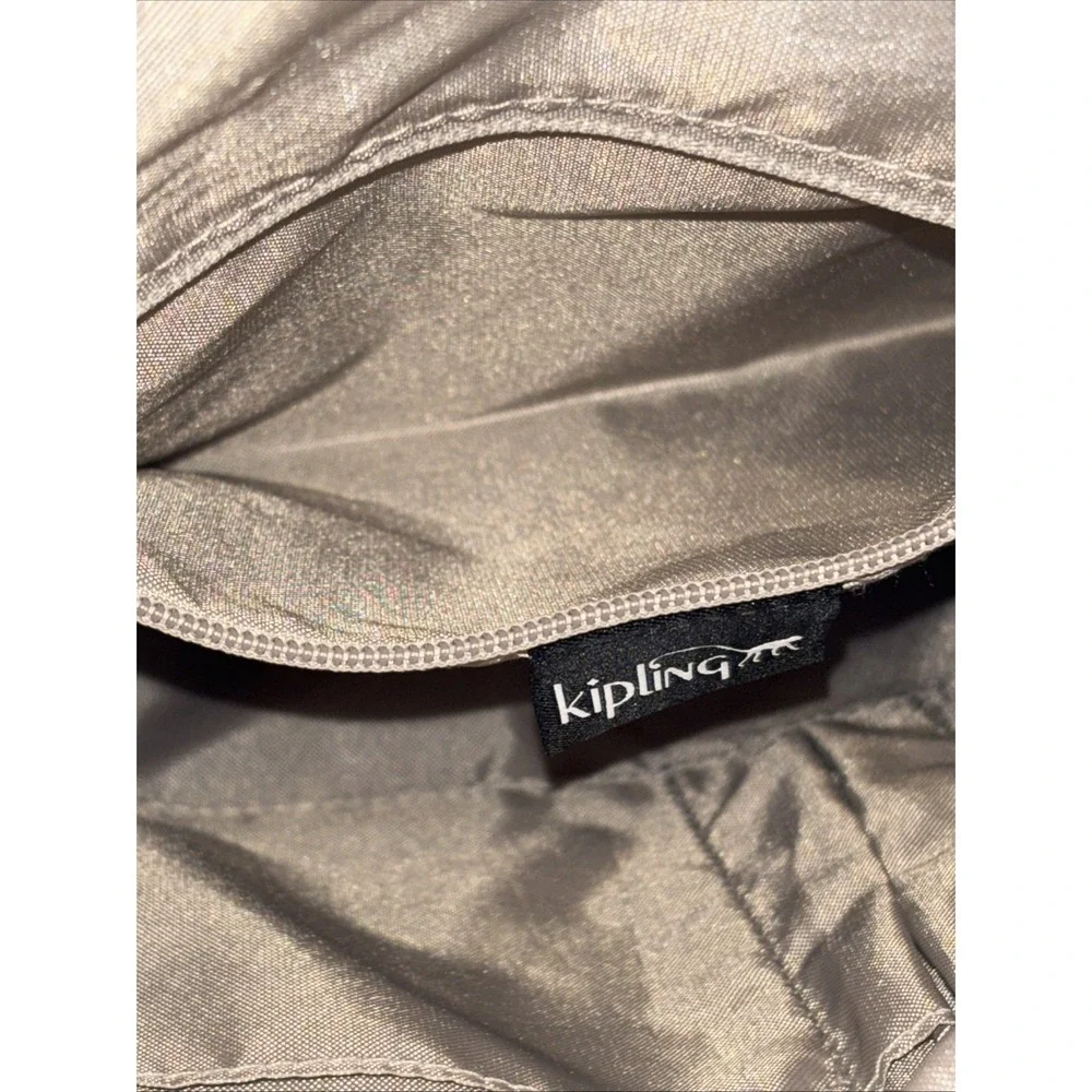 Kipling Black Nylon Messenger Style Backpack Gold Tone Hardware K19086 EUC 12X12